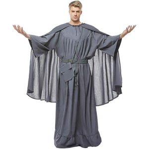 Mens Wizard Robe Full Set Costume & Accessories Renaissance Cloak Medieval Large